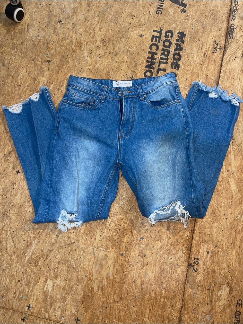 Source Unknown Distressed Blue Boyfriend Jeans